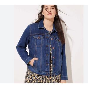 Loft Plus Denim Trucker Jacket, size 18